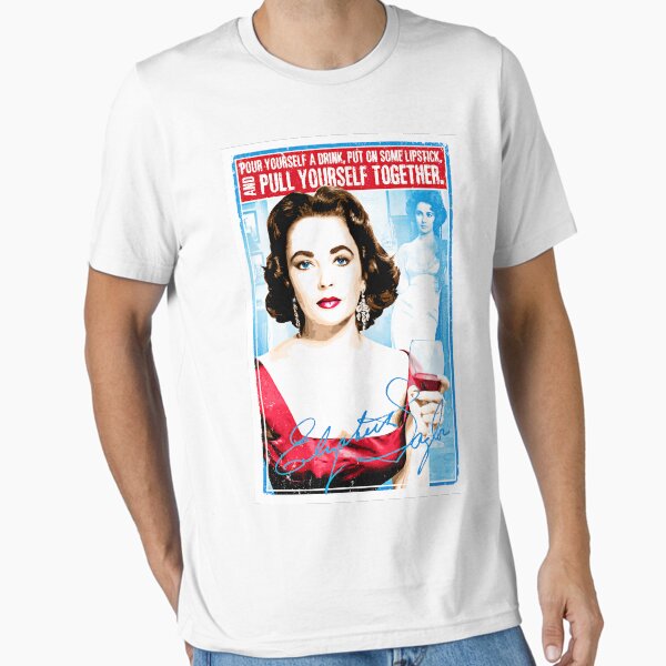 Vista previa del artículo con la obra « Liz Taylor presentando su famosa frase "Tómate una bebida», diseñado y vendido por unclegertrude.