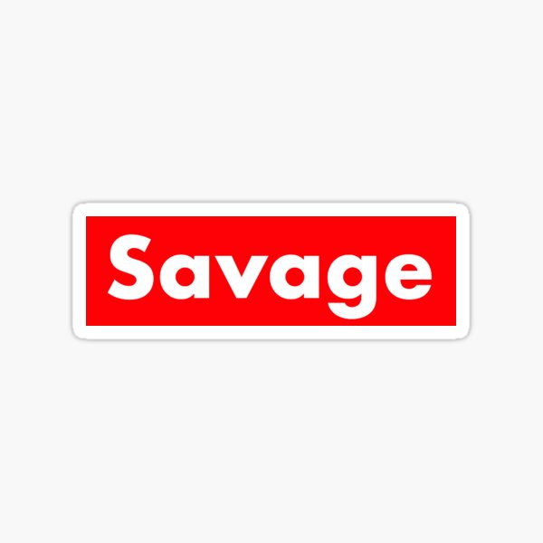 Savage Supreme Stickers Redbubble - siplean supreme box logo crewneck pink roblox