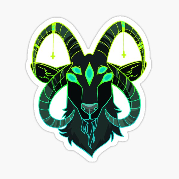 baphomet- green Sticker