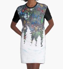Snowy Night Graphic T-Shirt Dress