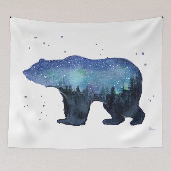 Item preview, Forest Bear Watercolor Silhouette designed and sold by Olga Shvartsur.