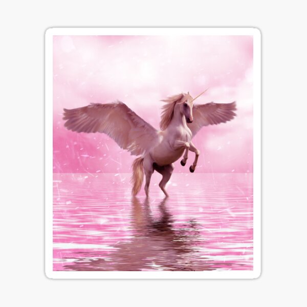 Flying Unicorn Stickers Redbubble - roblox decals pegasus