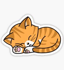 Pegatina Tabby naranja - durmiendo