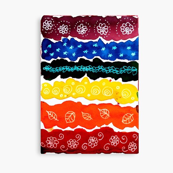 odd wonky doodle rainbows Canvas Print