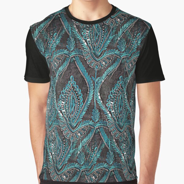 aBlack and turquise pattern Graphic T-Shirt
