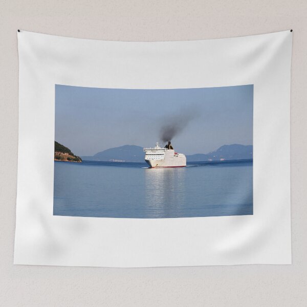 Item preview, Cruiser ship sailing near Corfu island Greece designed and sold by goceris.