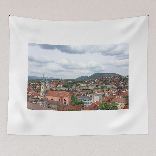 Item preview, old buildings church and fortress Eger Hungary cityscape designed and sold by goceris.
