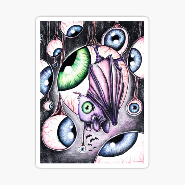 Eyeball party, absurd art Sticker