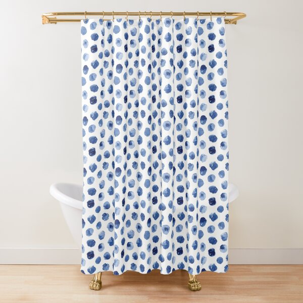 spotted shower curtain