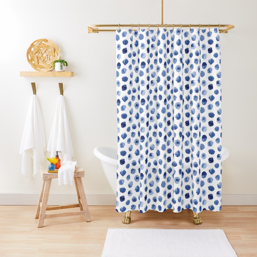 Winter Polka Dot Shower Curtain