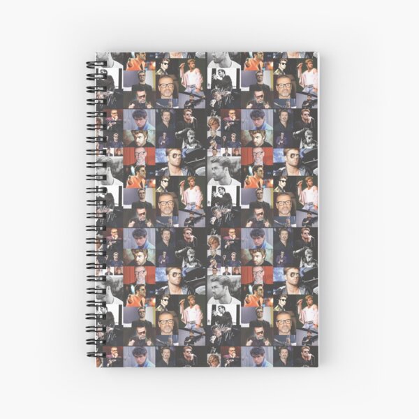 George Michael Colourful Montage Signed Pop Art Style Design Spiral Notebook