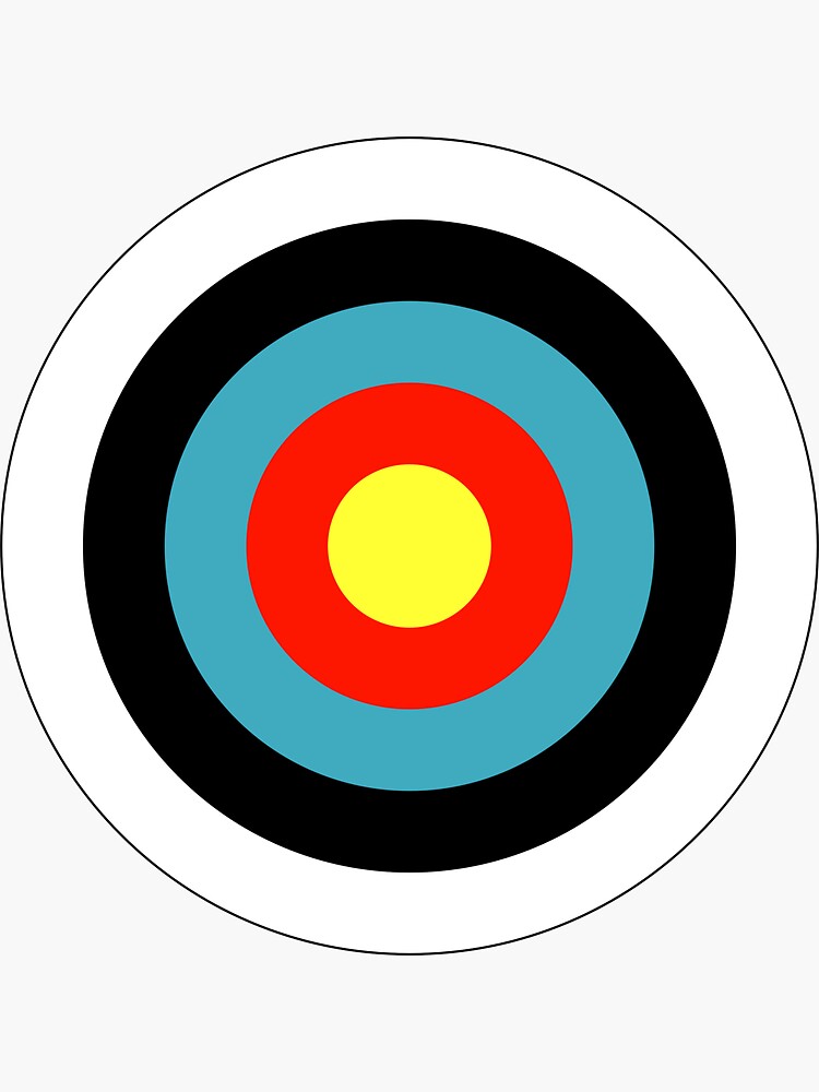 "Bullseye Archery Target Shooter Rings" Sticker for Sale by phoxydesign