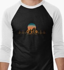 Mountain Heartbeat Hiking Hills Camping Pulse Gift Men's Baseball ¾ T-Shirt