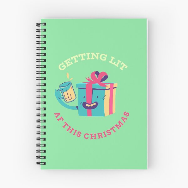Item preview, Getting Lit Af funny Christmas present gift illustration drinking a pint of beer designed and sold by Scoopivich.