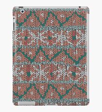 Knitted canvas with a festive pattern ornament. iPad Case/Skin