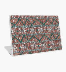 Knitted canvas with a festive pattern ornament. Laptop Skin