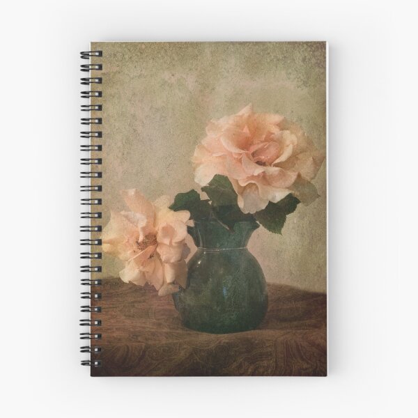 Item preview, two apricot roses in a green jug designed and sold by picketty.