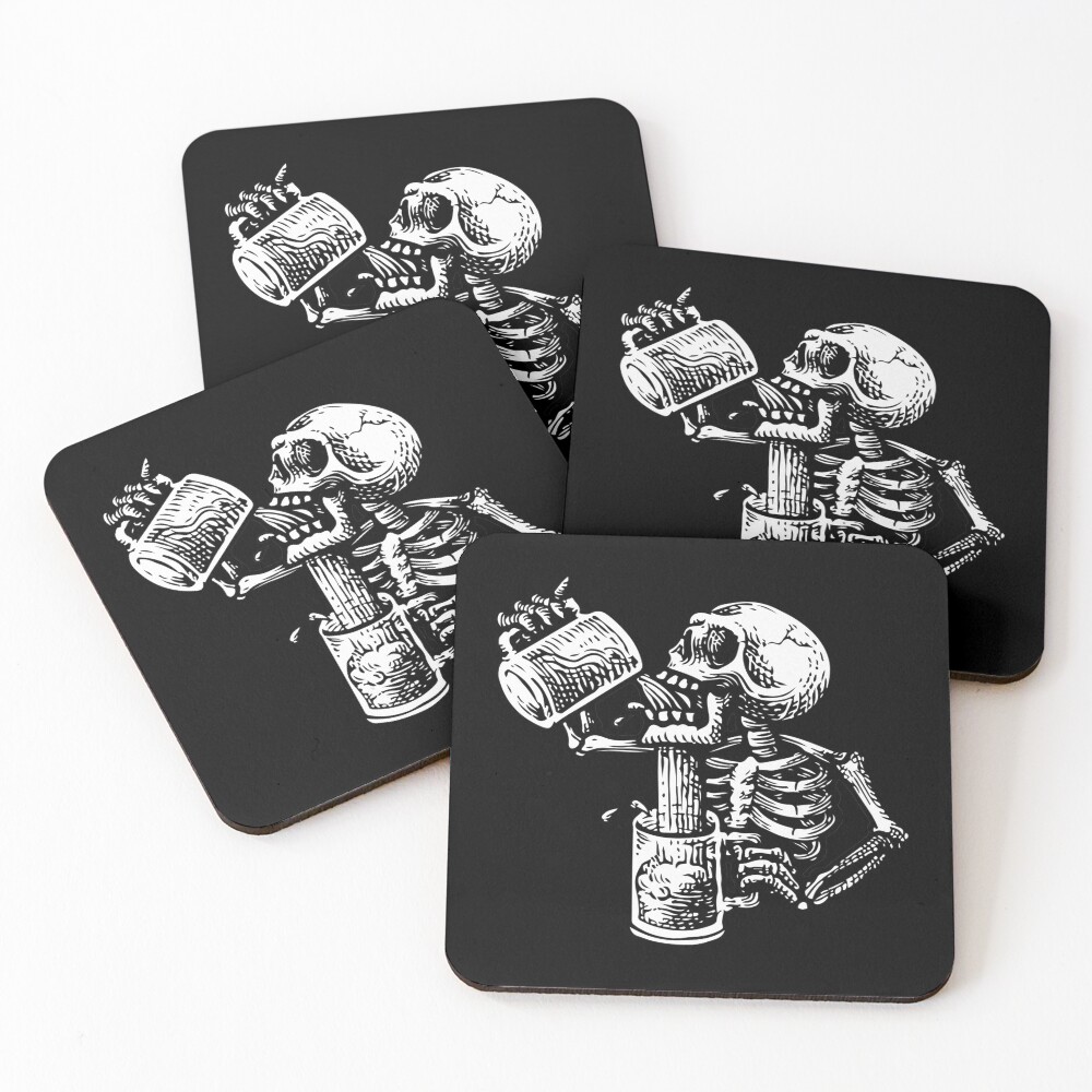 Drunk skull Coasters (Set of 4)