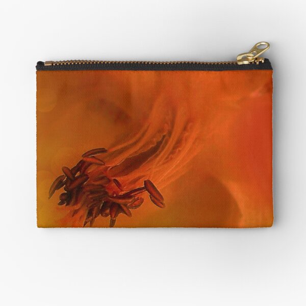 Columbine Flower Edited Orange Zipper Pouch