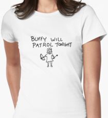Buffy Will Patrol heute Abend, Buffy the Vampire Slayer, BtVS, 90er Jahre, Stille, Joss Whedon, Giles, Die Herren, Noch einmal Mit Gefühl Tailliertes T-Shirt