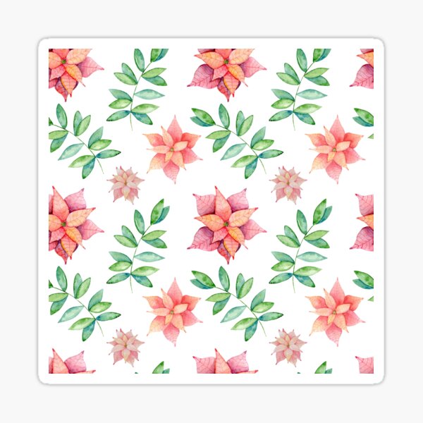 Christmas Poinsettia Stickers for Sale