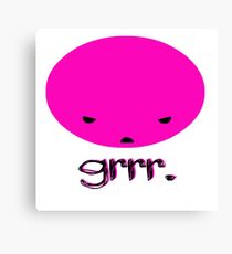 Angry Pink Blobby Head Canvas Print