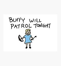 Buffy Will Patrol Tonight, BtVS, Buffy the Vampire Slayer, 90s, Hush, Joss Whedon, Giles, The Gentlemen, Once More With Feeling Photographic Print