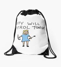 Buffy Will Patrol Tonight, BtVS, Buffy the Vampire Slayer, 90s, Hush, Joss Whedon, Giles, The Gentlemen, Once More With Feeling Drawstring Bag