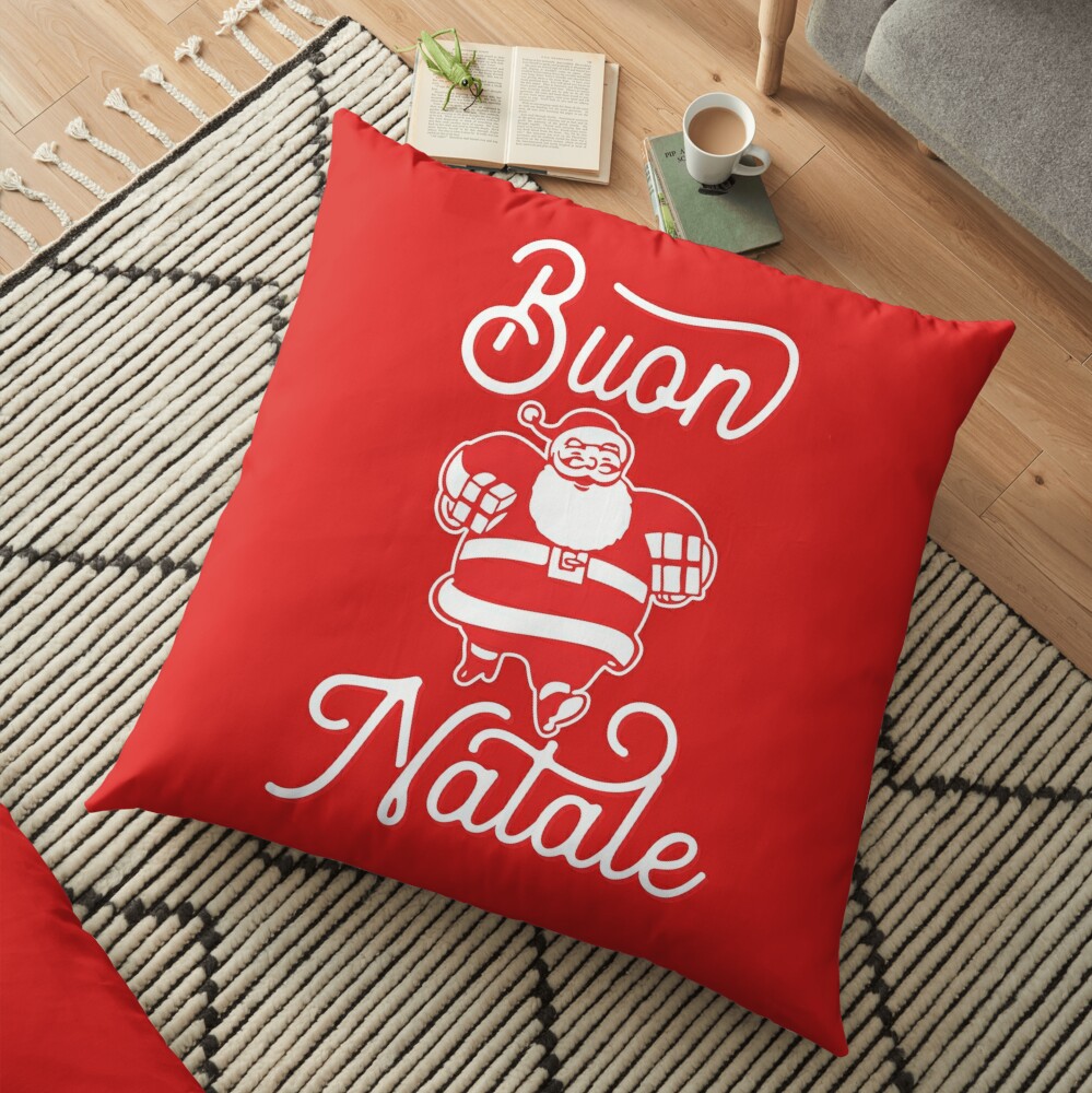 Buon Natale Pillow.Buon Natale Italian Merry Christmas Floor Pillow By Spazzoshirts Redbubble