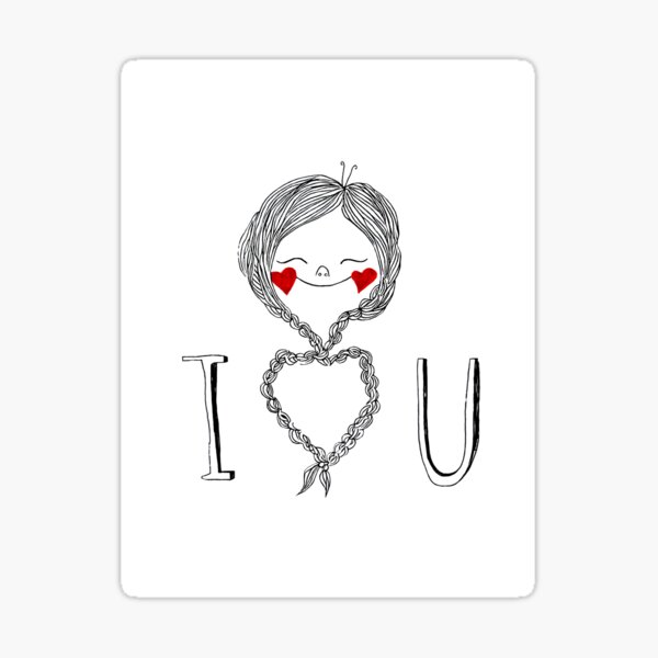 I heart you braids Sticker