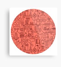 Science Circle In Red Metal Print