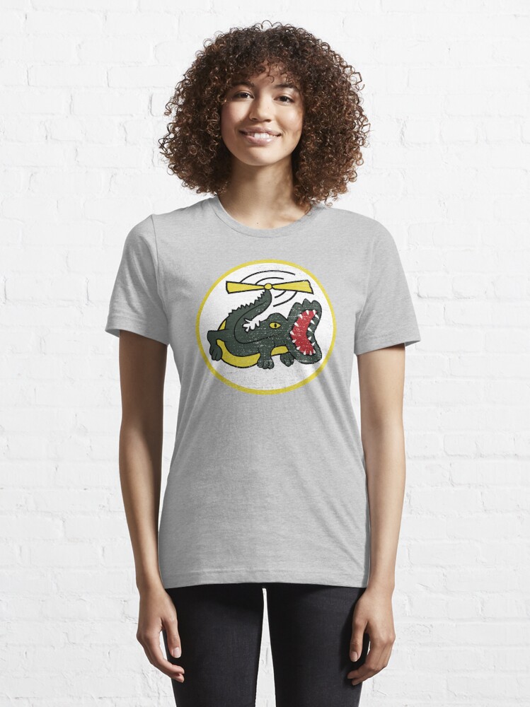 Alternate view of Funny Crocodile Helicopter Military Pilot Patch Shirt Gear Essential T-Shirt