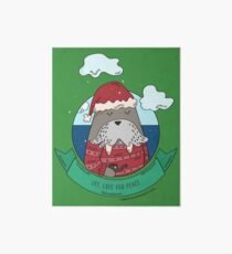 Funny Walrus Joy Love And Peace Art Board