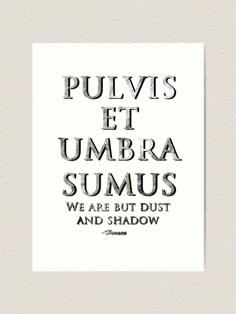 "Pulvis et umbra sumus" Art Print for Sale by mofoto Redbubble