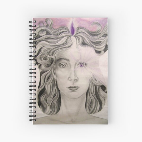Angel of the Violet Flame pencil and pasel on paper Spiral Notebook