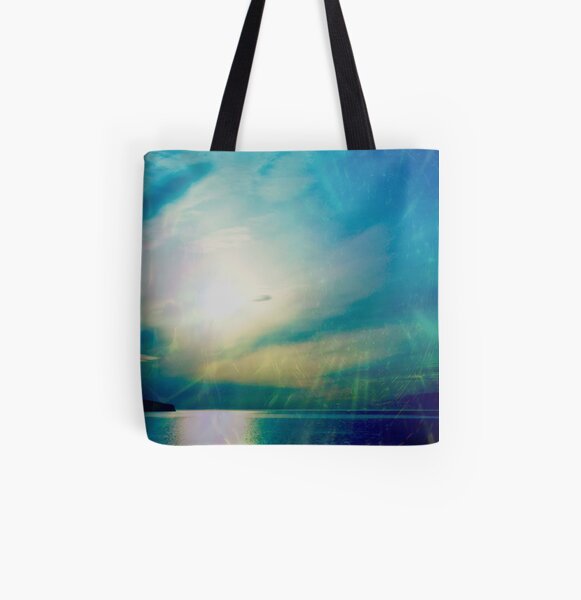 Blue Green Tranquility All Over Print Tote Bag