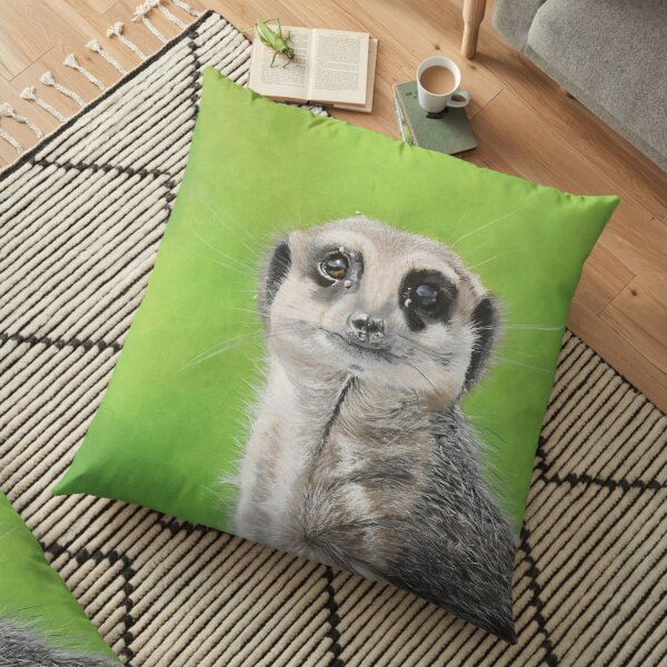 Maurice the Meerkat is the lookout Floor Pillow