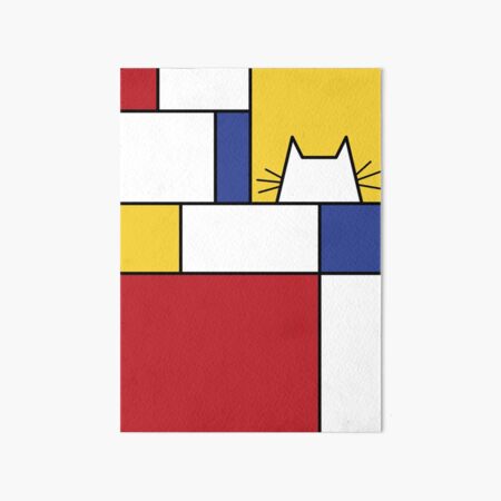 Mondrian Cat Art Board Print