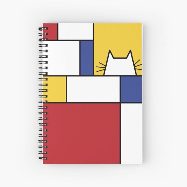 Mondrian Cat Spiral Notebook