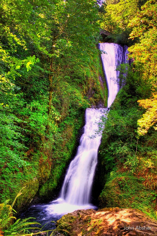 Bridal Veil Falls Columbia River Gorge Oregon By John Absher