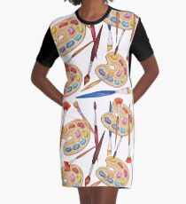 pattern palette with brushes Graphic T-Shirt Dress