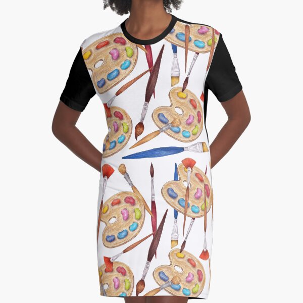 pattern palette with brushes Graphic T-Shirt Dress