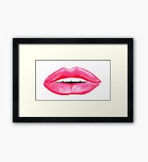 Oil Pastel Lippy Lips Framed Print