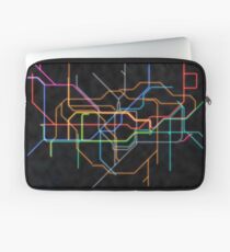 London Underground Tubes Map in Neon Colors Laptop Sleeve