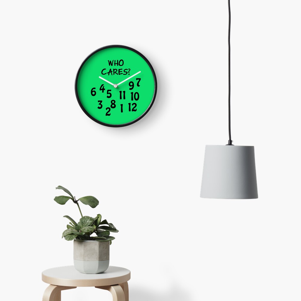 Uhr "Who cares" mit großem Zahlendurcheinander Uhr