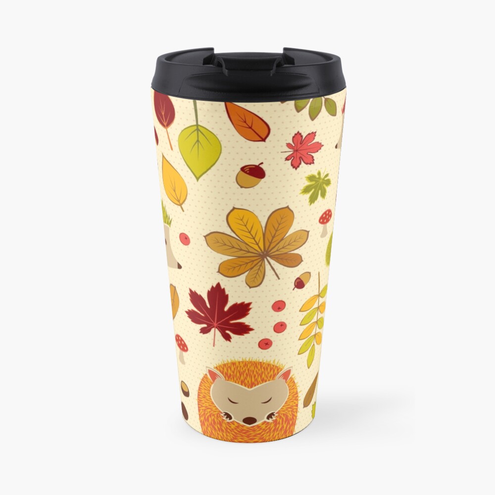 Hedgehogs and Chestnuts Travel Coffee Mug