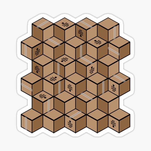 "packing boxes (this side up)" Sticker for Sale by B0red Redbubble