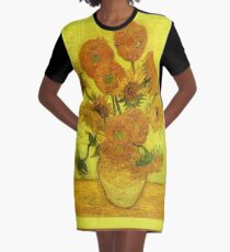 Van Gogh - Vierzehn Sonnenblumen, 1889 T-Shirt Kleid