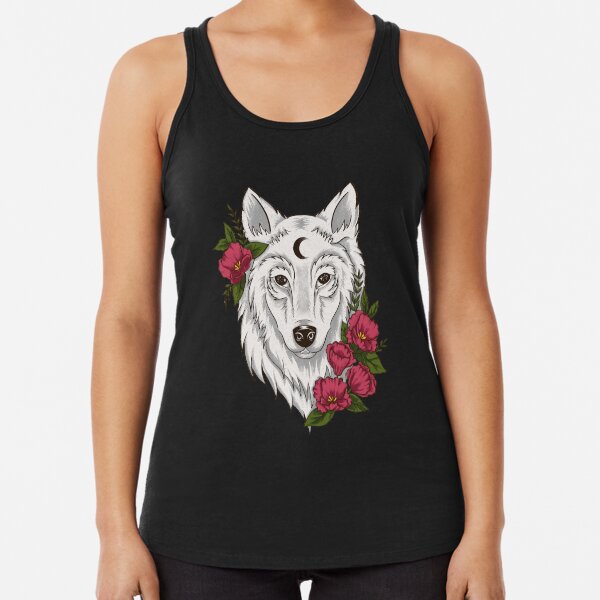 Starry Wolf Funny Wolf Gift Wolf Lover Gift Racerback Tank Top