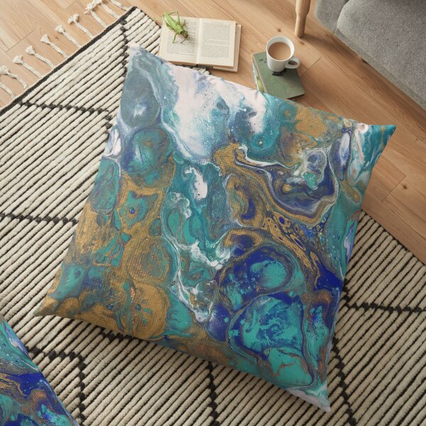 Acrylic Pour Art Floor Pillow
